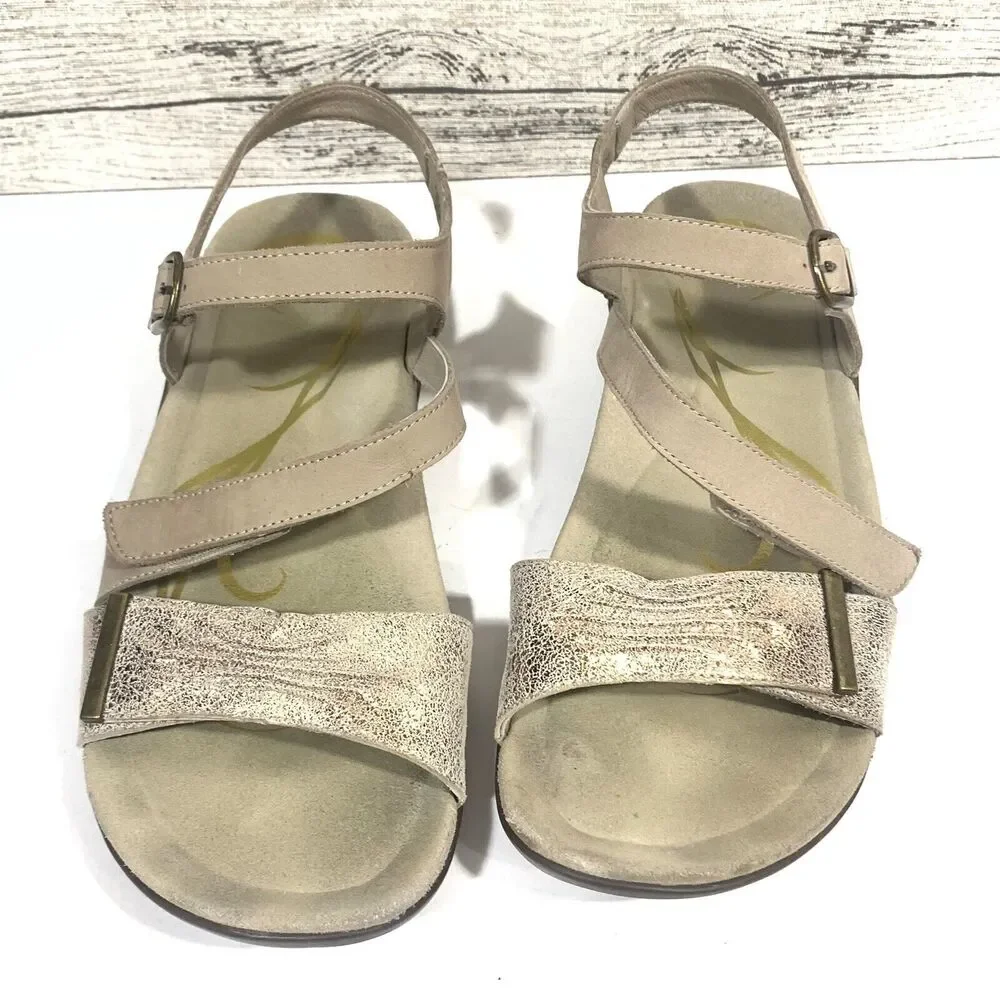 Abeo Bliss Post Metallic Leather Walking Comfort Sandals Size 9 Women’s - Picture 5 of 15